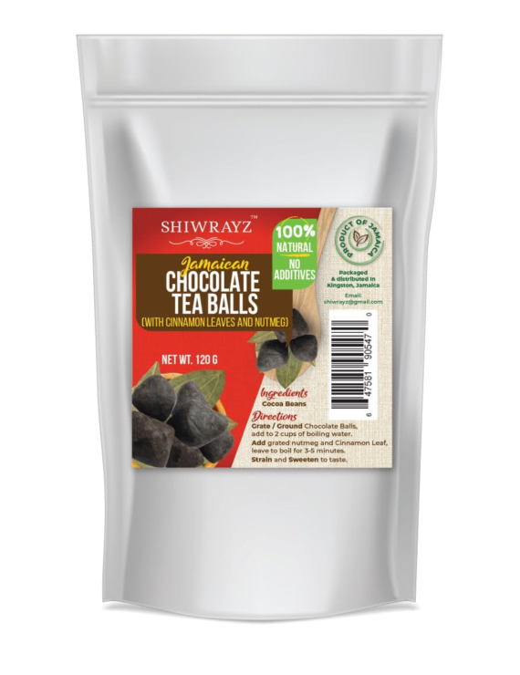 Shiwrayz Jamaican Chocolate Tea Balls with Cinnamon Leaves and Nutmeg. (3 Balls) 120g